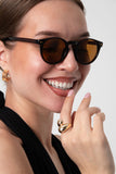 Golden Hour Kahverengi Unisex Yuvarlak Güneş Gözlüğü Apsı002406