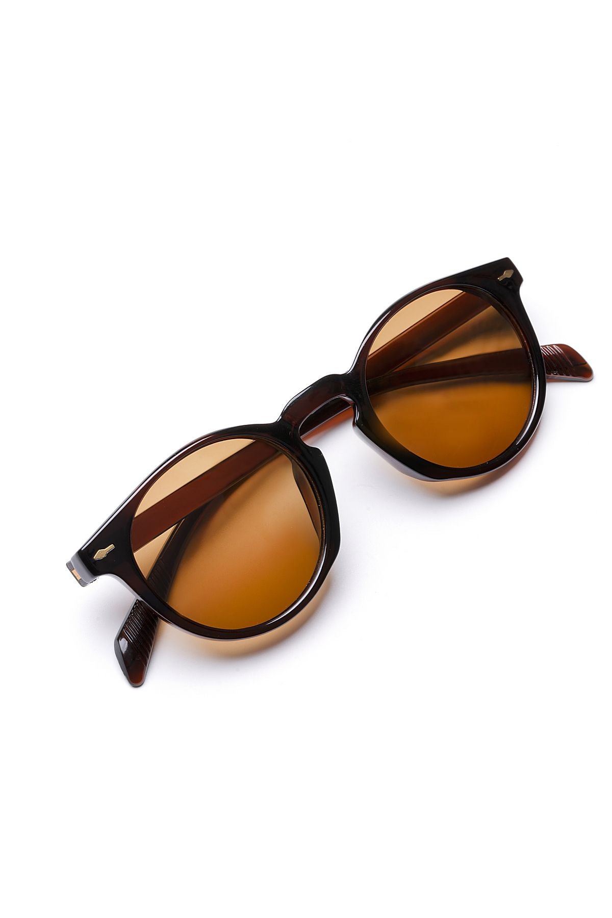 Golden Hour Kahverengi Unisex Yuvarlak Güneş Gözlüğü Apsı002406
