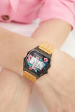 Aqua di Polo 1987 Gold Metal Floral Retro Women's Wristwatch APWA034004