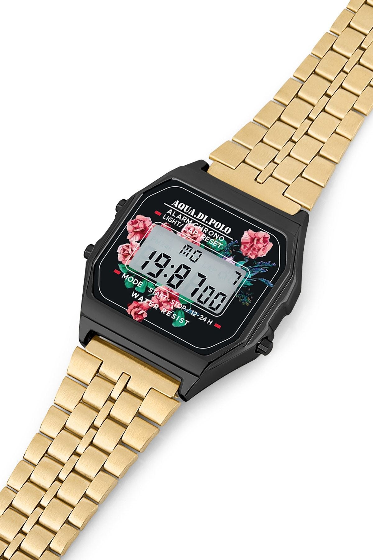 Aqua di Polo 1987 Gold Metal Floral Retro Women's Wristwatch APWA034004