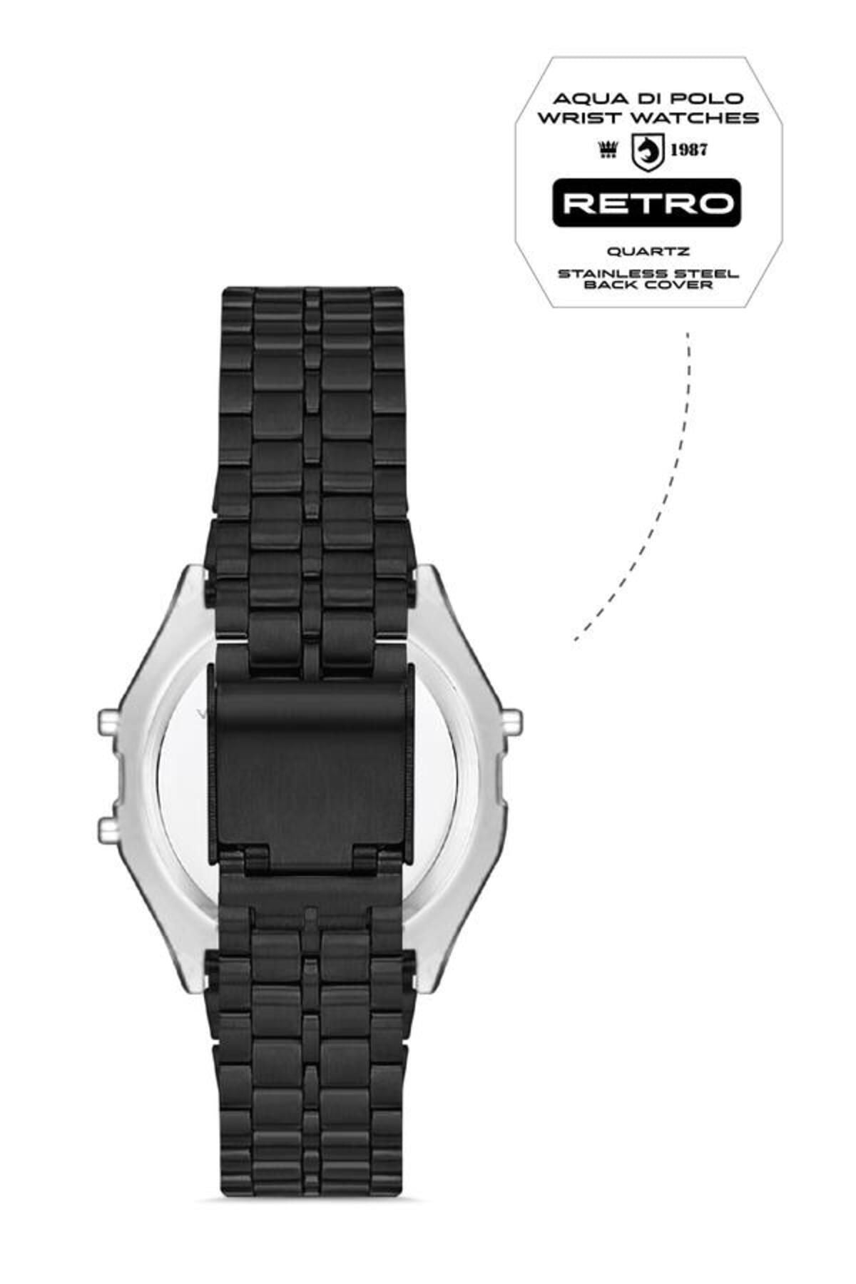 Aqua di Polo 1987 Black Metal Retro Pop Women's Wristwatch APWA063502