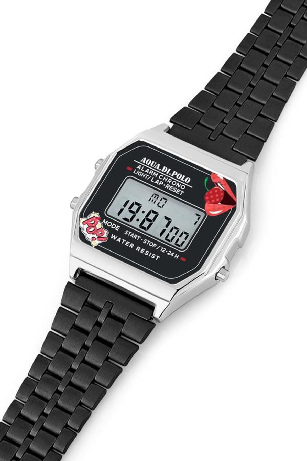 Aqua di Polo 1987 Black Metal Retro Pop Women's Wristwatch APWA063502