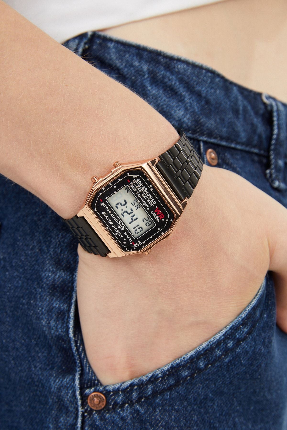 Aqua di Polo 1987 Black Metal Retro Series Unisex Wristwatch APWA063802