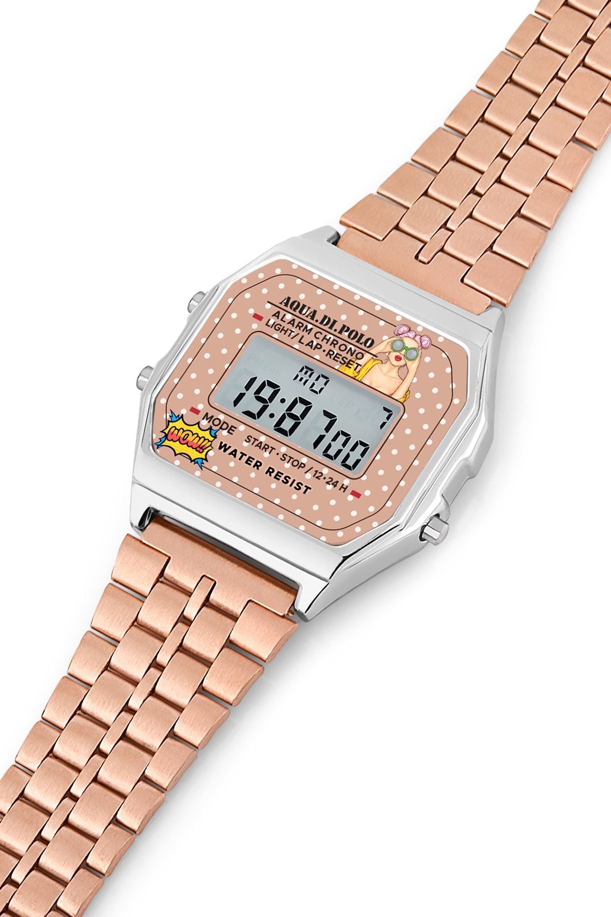 Aqua di Polo 1987 Rose Gold Metal Retro Pop Unisex Wristwatch APWA064502