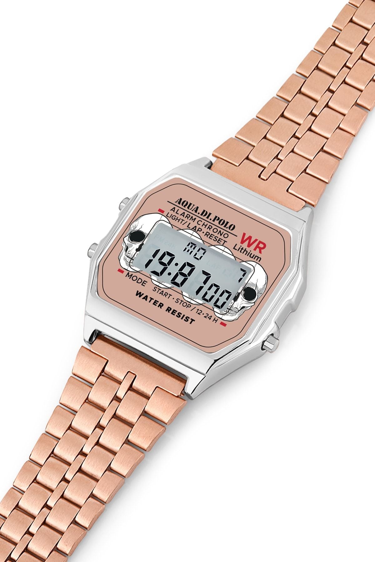 Aqua di Polo 1987 Rose Gold Metal Retro Skull Women's Wristwatch APWA064602