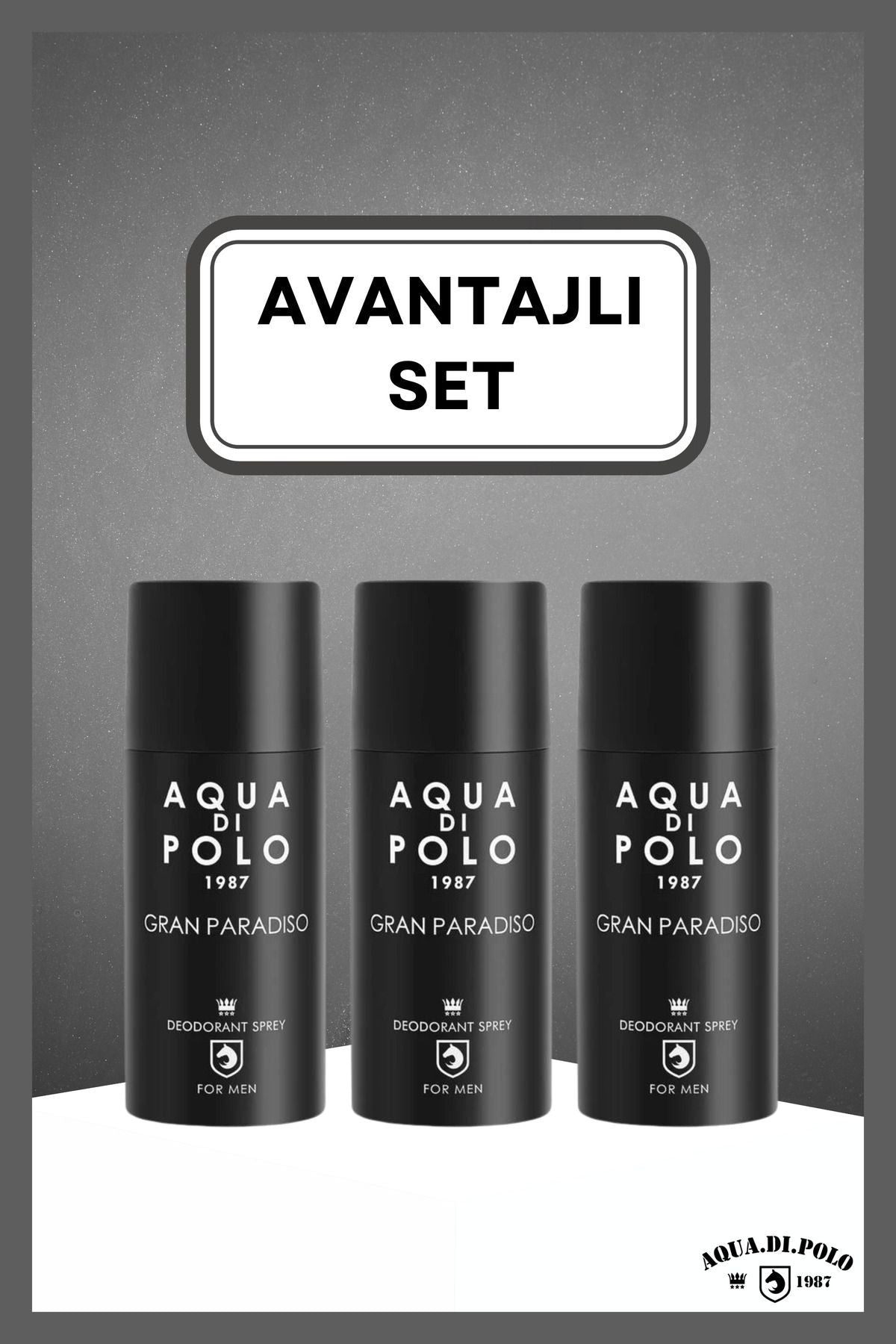 Aqua di Polo 1987 Gran Paradiso 150 ml Triple Men's Deodorant Set STCC004401