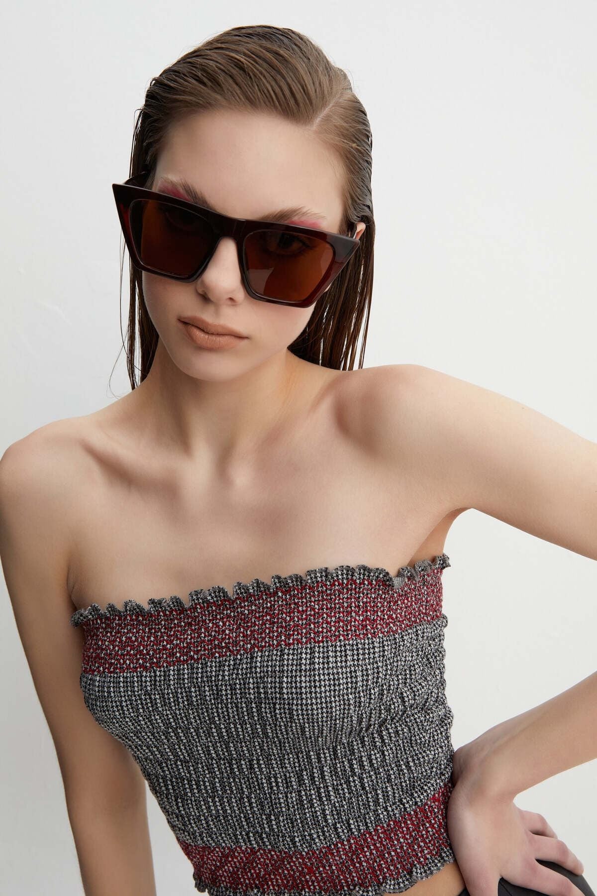 Aqua di Polo 1987 Brown Cat Eye Women's Sunglasses APSS053300