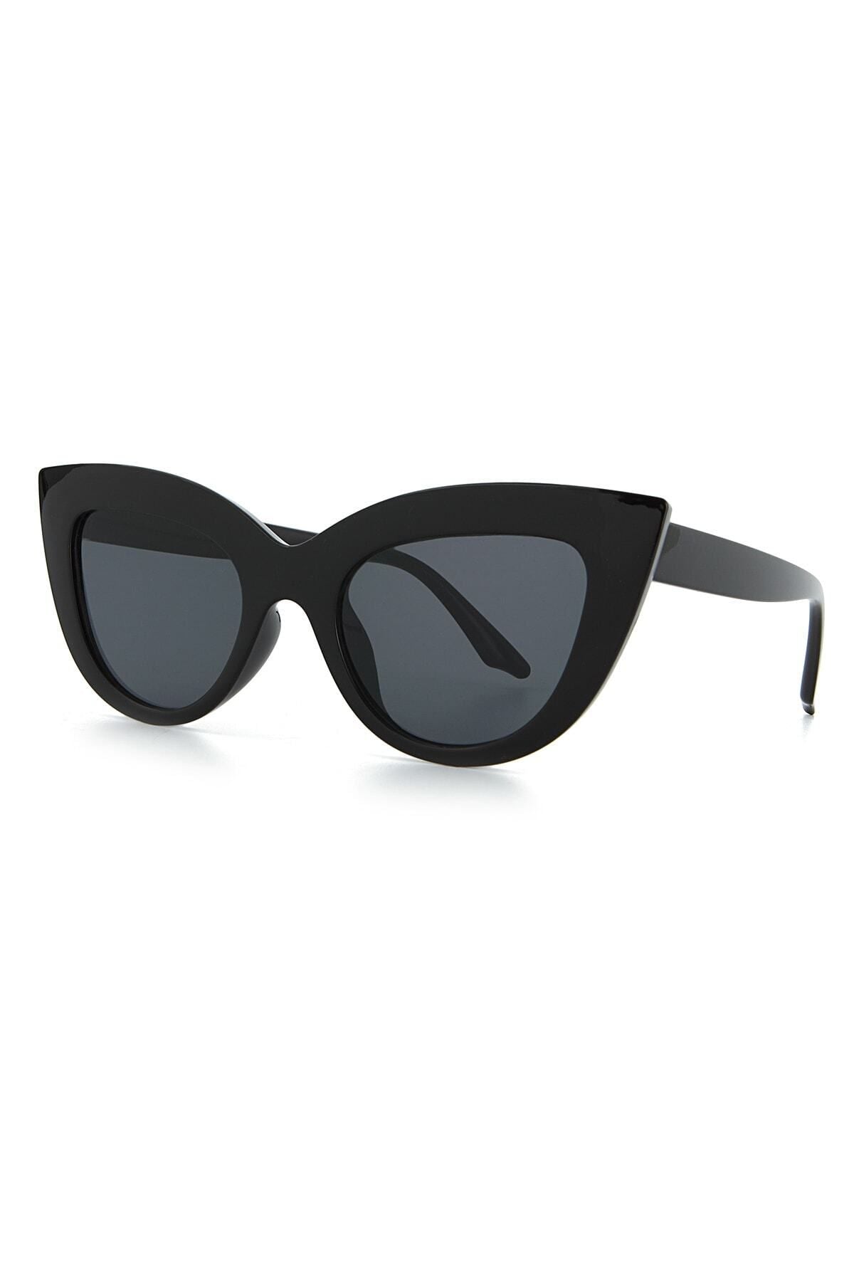 Siyah Cat Eye Kadın Güneş Gözlüğü Apsp045500--48 Ekartman