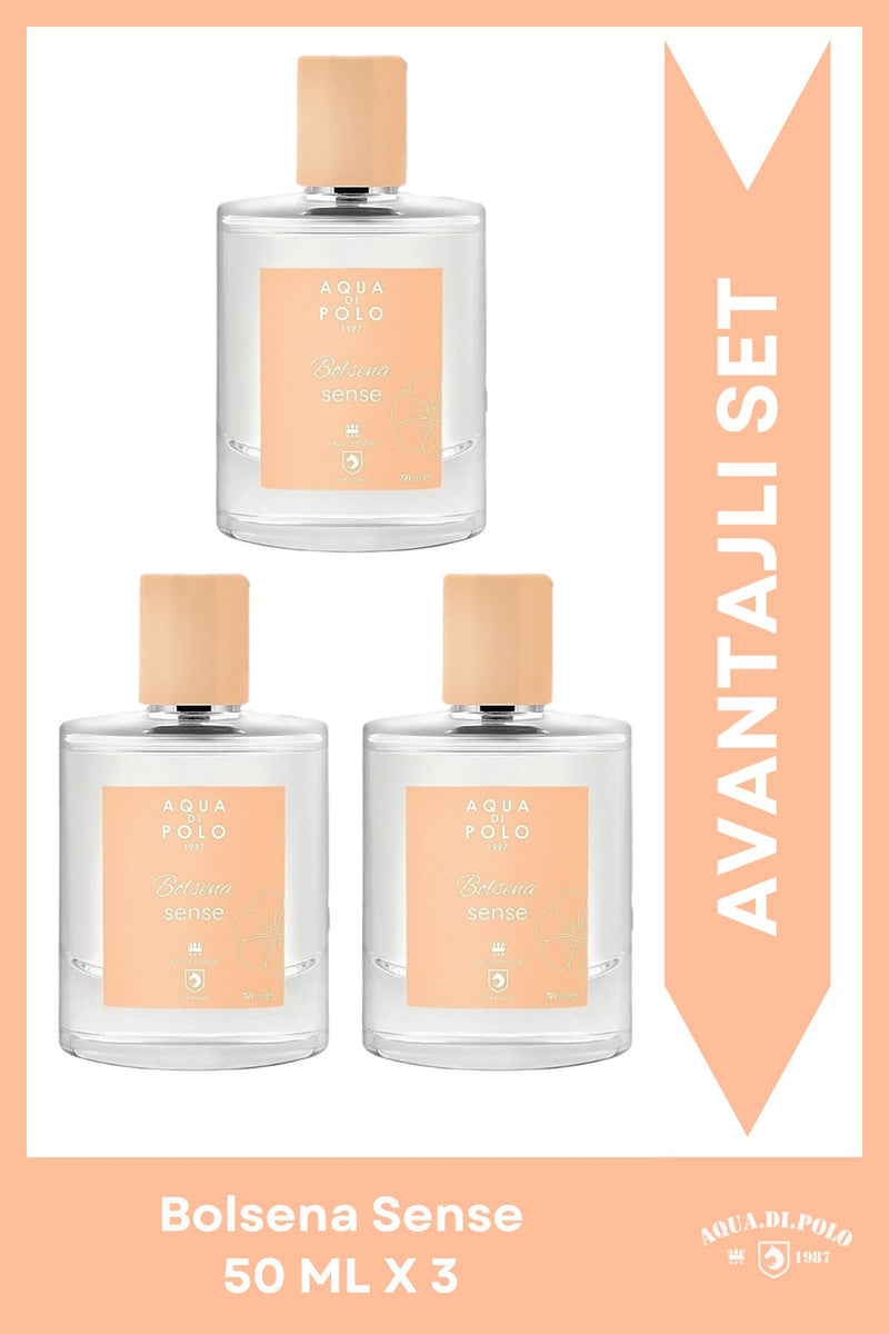 Bolsena Sense EDP Kadın Parfüm 50 ml 3 Adet Set