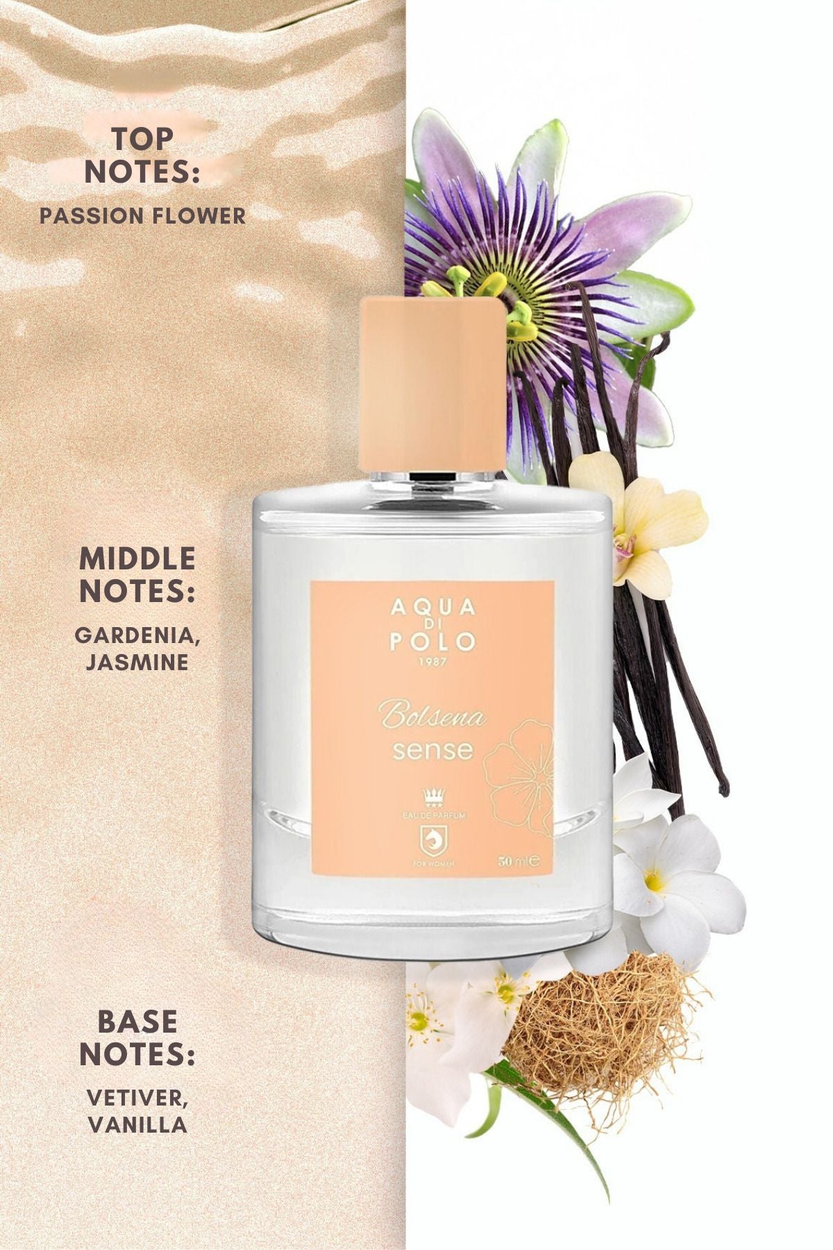 Bolsena Sense EDP Kadın Parfüm Seti 50ml 3 Adet | Çiçeksi | Tutku Çiçeği, Gardenya, Yasemin, Vanilya