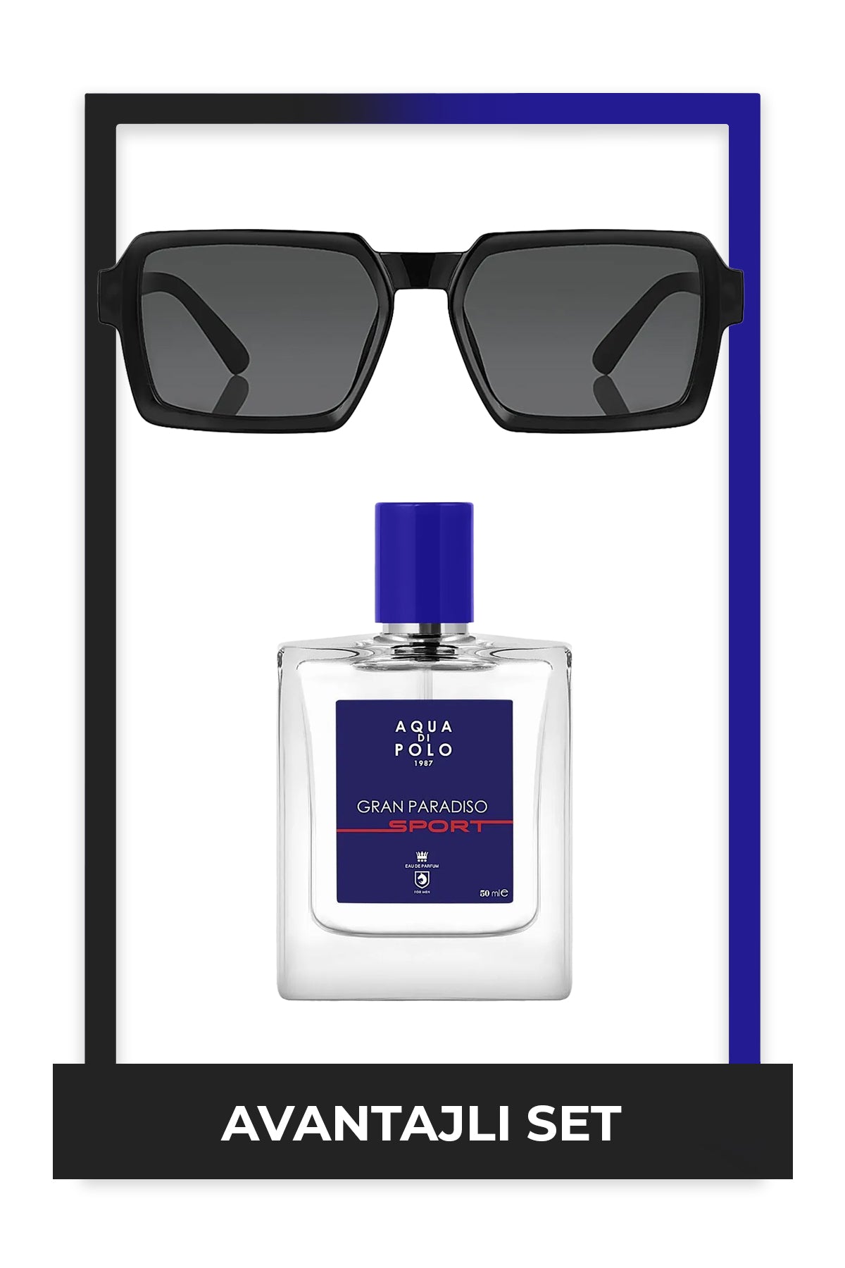 Aqua di Polo 1987 Gran Paradiso Sport EDP 50 ml Erkek Parfüm & Siyah Gözlük Seti