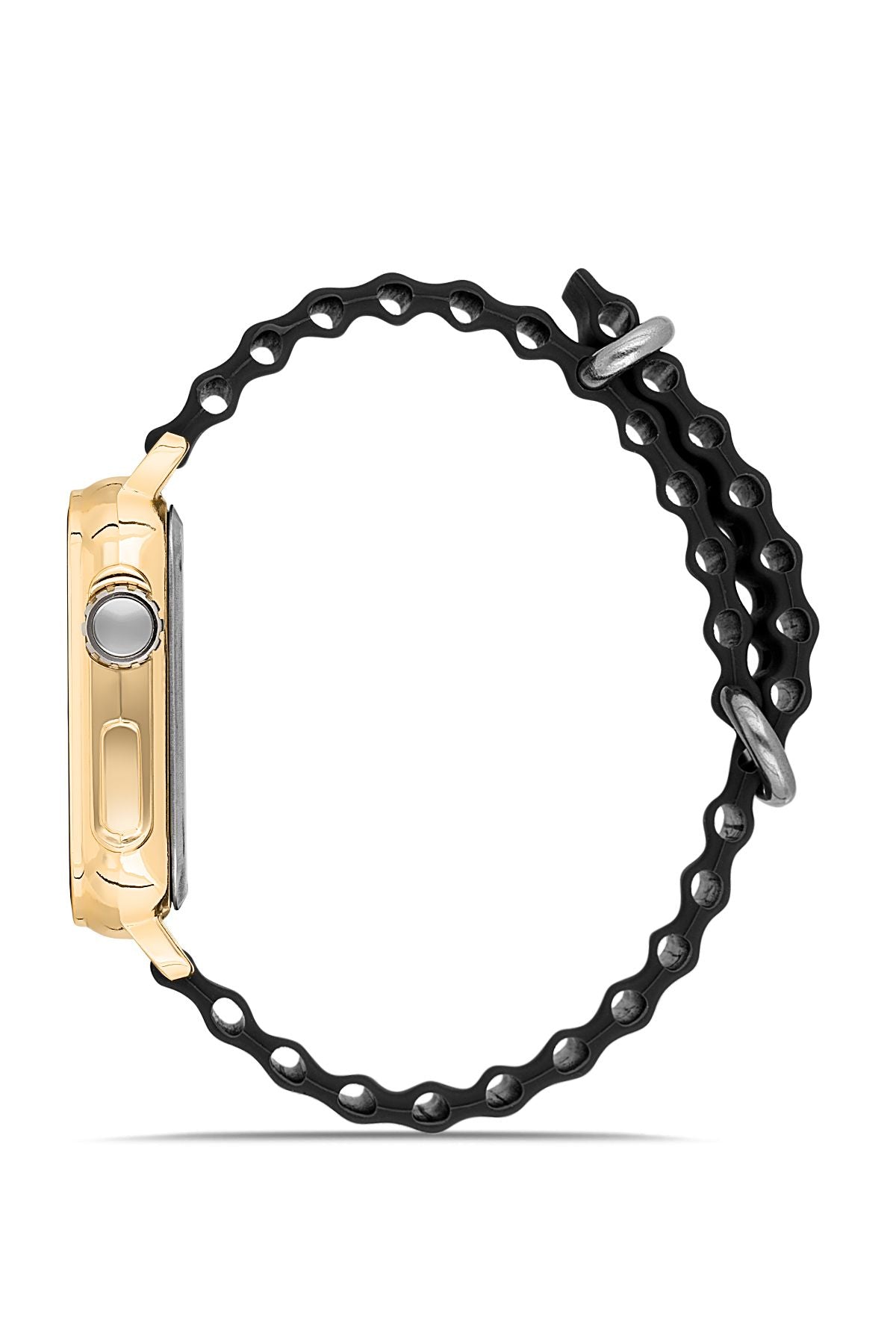 Gold Siyah Unisex Silikon Dijital Led Kol Saati Apwr033302