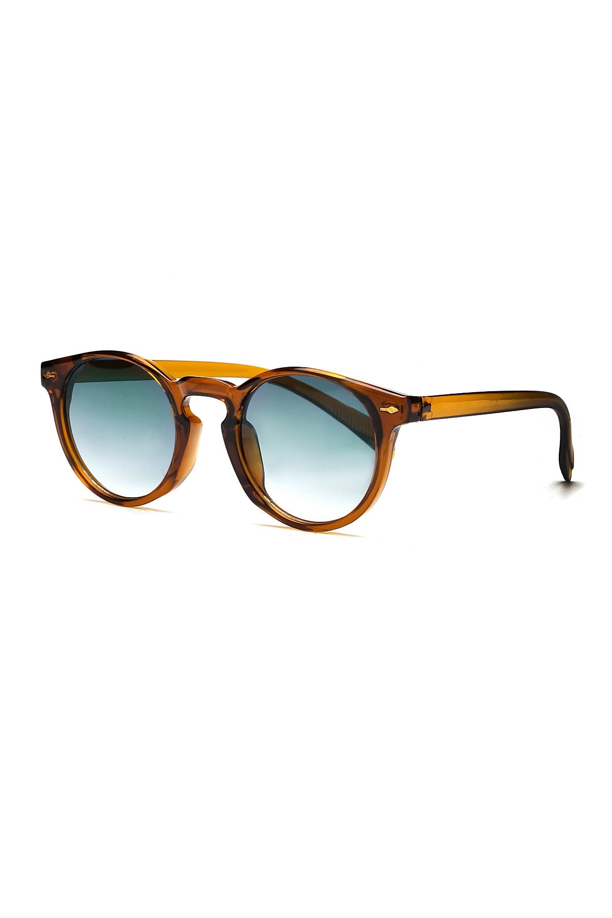 Golden Hour Kahverengi Unisex Yuvarlak Güneş Gözlüğü Apsı002407--47 Ekartman