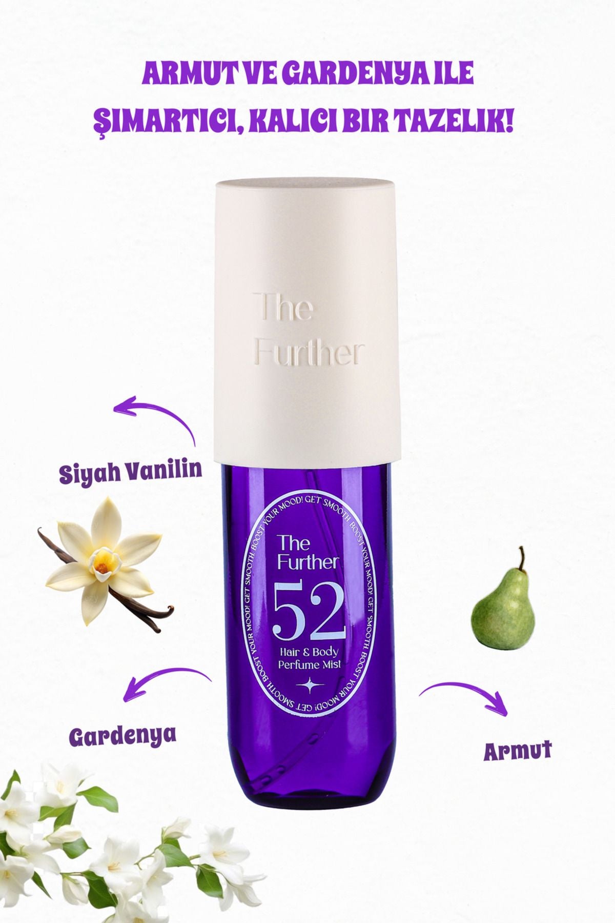Kadın Vücut Ve Saç Spreyi Body Mist 90 ml I Gardenya Ve Armut Notaları I Gün Boyu Ferahlık