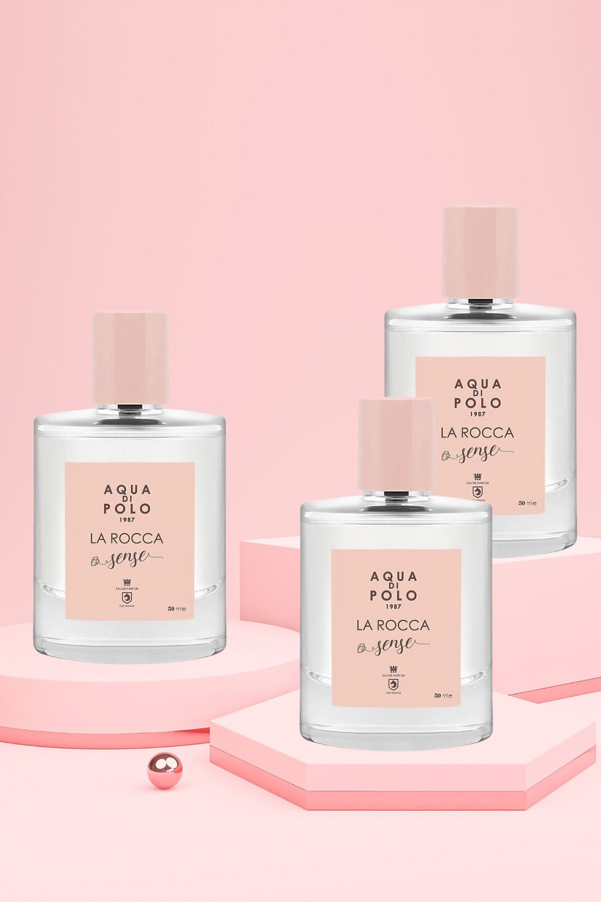 La Rocca Sense EDP Kadın Parfüm Seti 50ml 3 Adet | Çiçeksi, Oryantal |Yasemin, Vanilya, Sedir