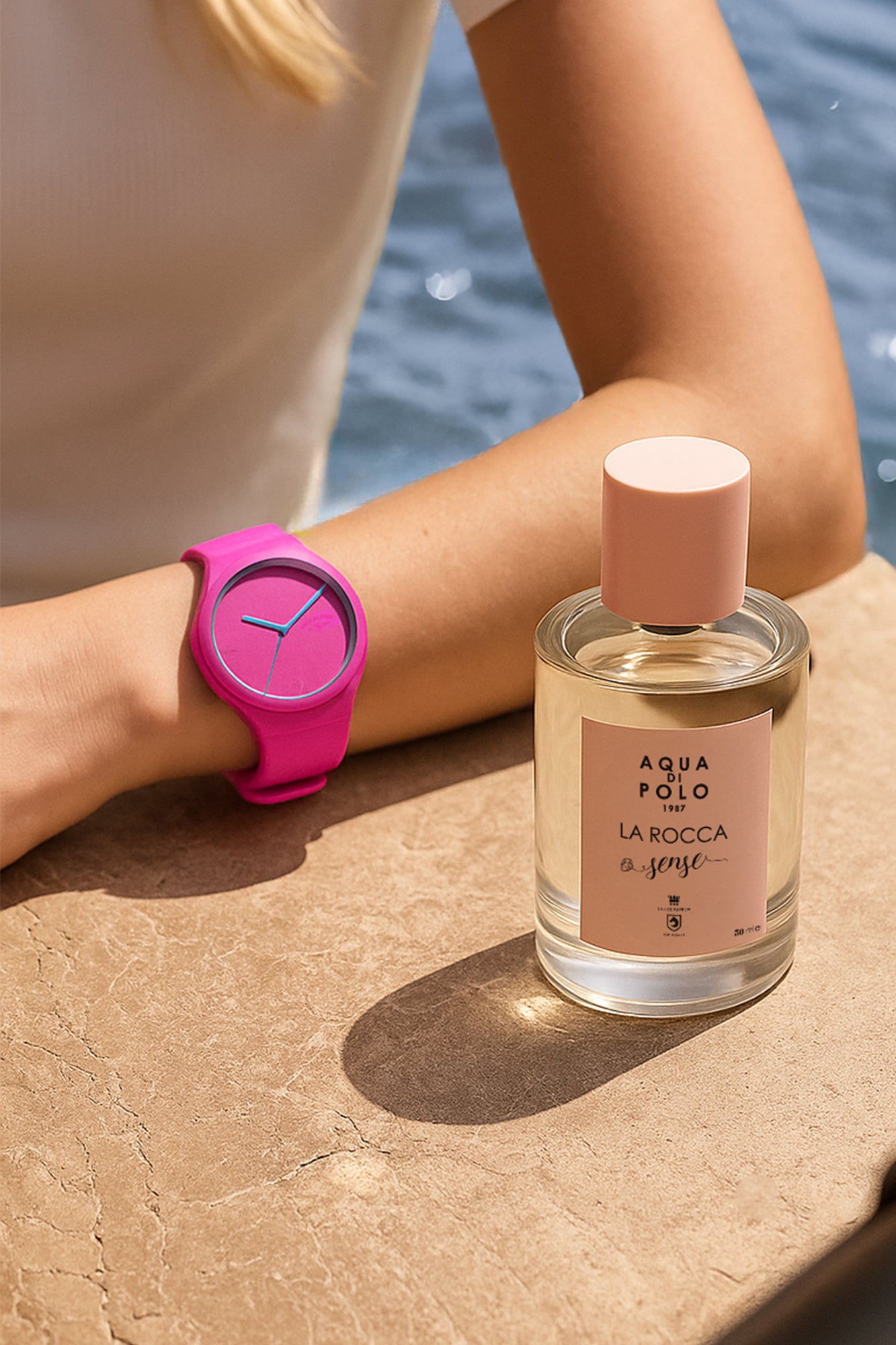La Rocca Sense 50 ml EDP Kadın Parfüm & Pembe Silikon Kol Saati | Çiçeksi Oryantal Vanilya