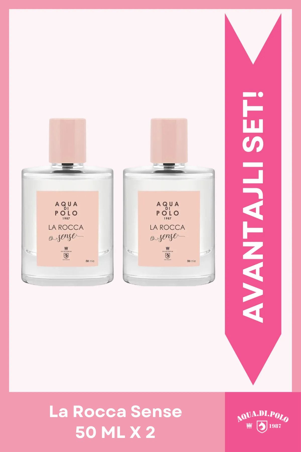 La Rocca Sense EDP Kadın Parfüm Seti 50ml 2 Adet | Çiçeksi, Oryantal |Yasemin, Vanilya, Sedir