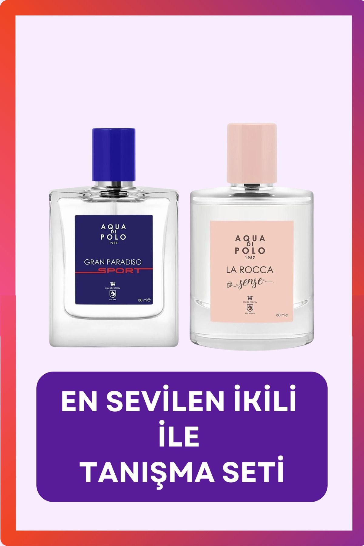 Aqua di Polo 1987 La Rocca Sense and Gran Paradiso Sport EDP 50 ml Women Men Perfume Set STCC021161