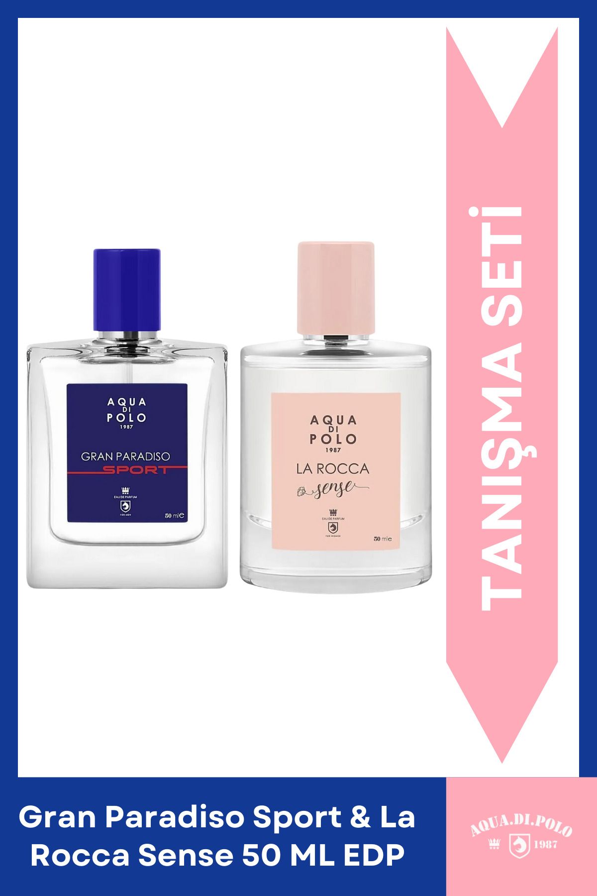 Aqua di Polo 1987 La Rocca Sense and Gran Paradiso Sport EDP 50 ml Women Men Perfume Set STCC021161
