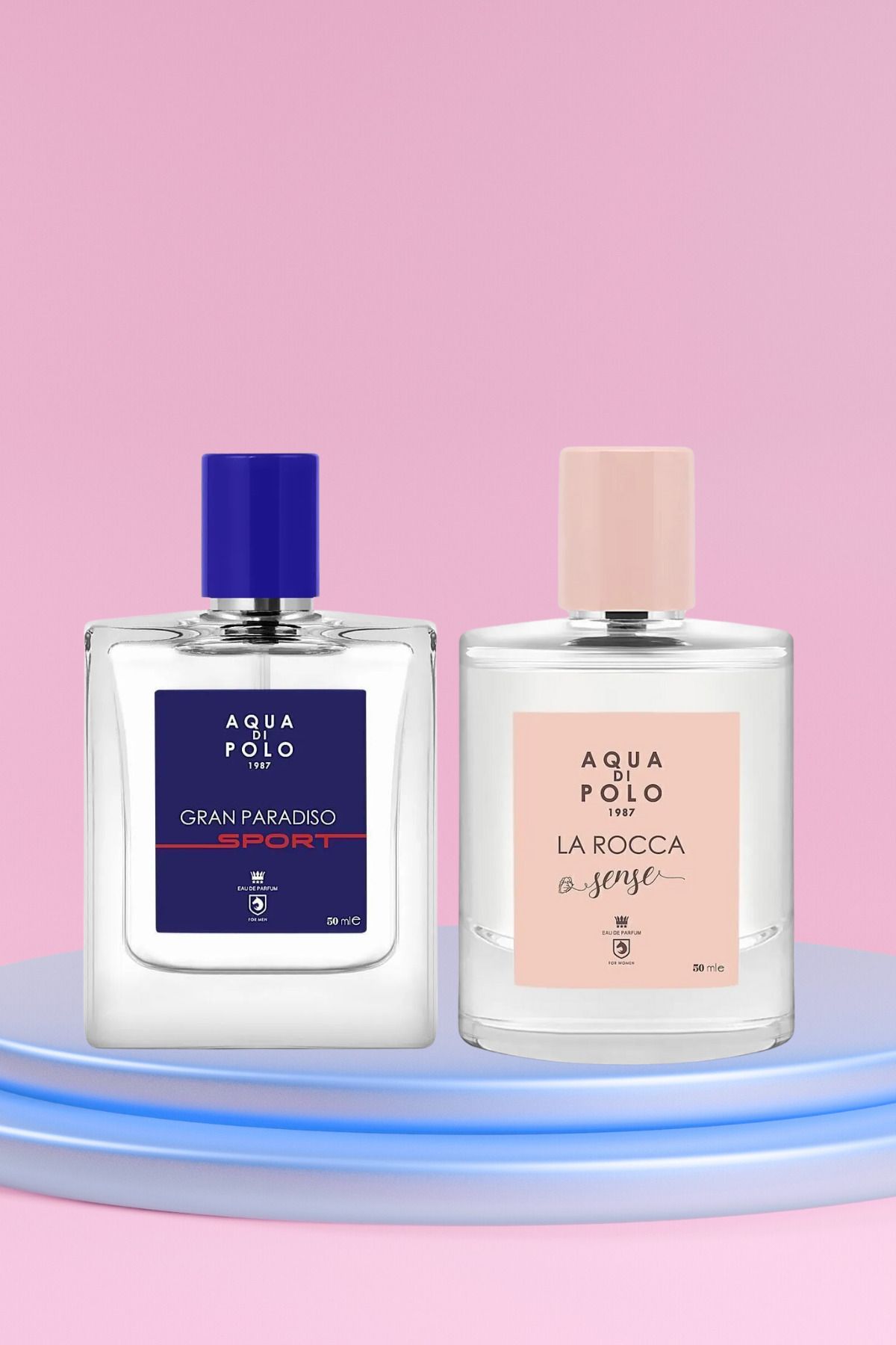 Aqua di Polo 1987 La Rocca Sense and Gran Paradiso Sport EDP 50 ml Women Men Perfume Set STCC021161