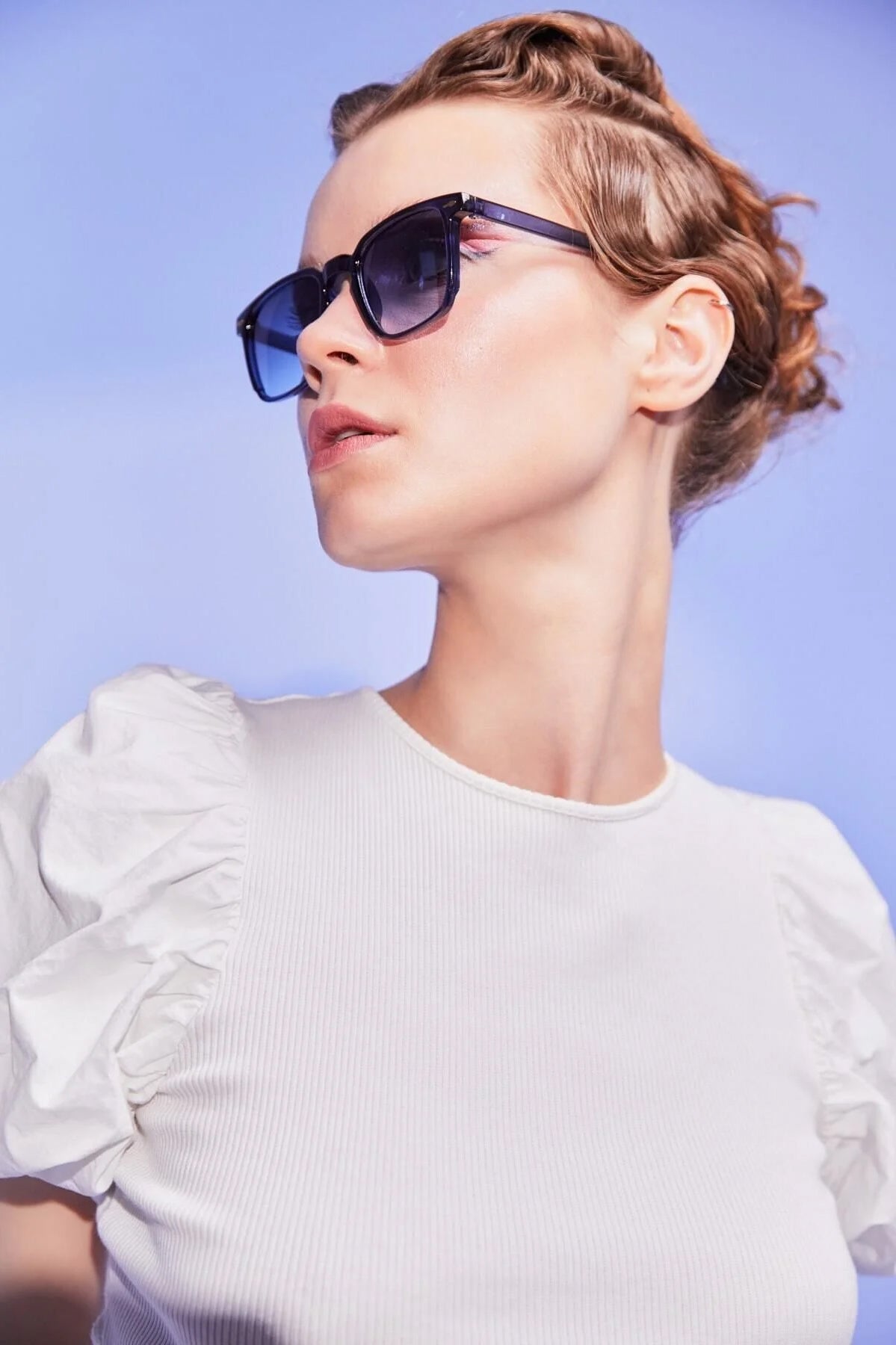 Lacivert Unisex Dikdörtgen Güneş Gözlüğü Apsı001902--55 Ekartman