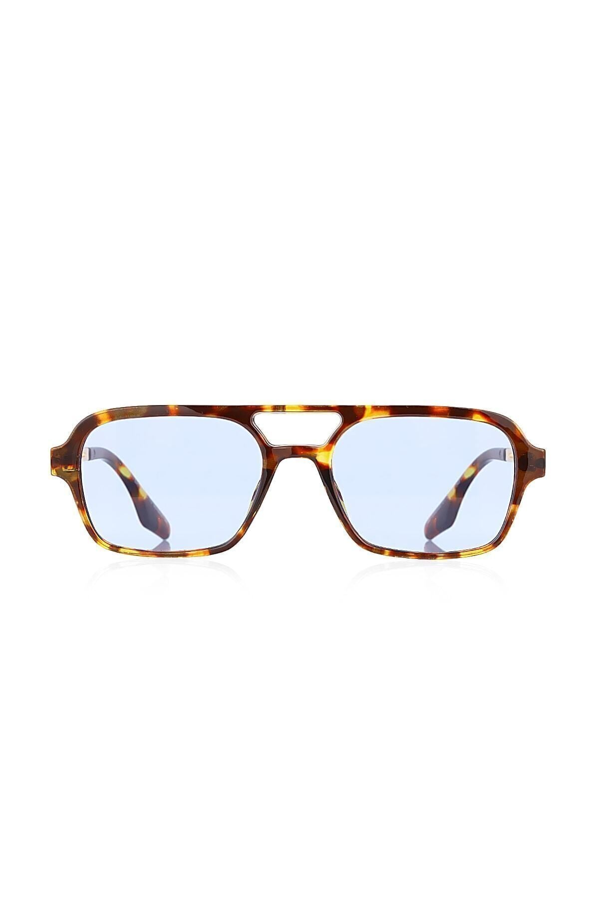 Leopar Çerçeveli Mavi Cam Unisex Güneş Gözlüğü Apss074701--52 Ekartman